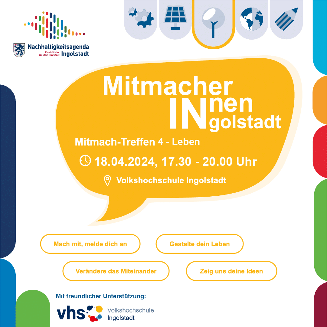 Mitmach-Treffen 4 Leben der MitmacherINnen - Titel, Abbildung: Stadt Ingolstadt