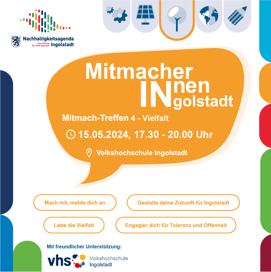 Mitmach-Treffen 4 Vielfalt der MitmacherINnen - Titel, Abbildung: Stadt Ingolstadt