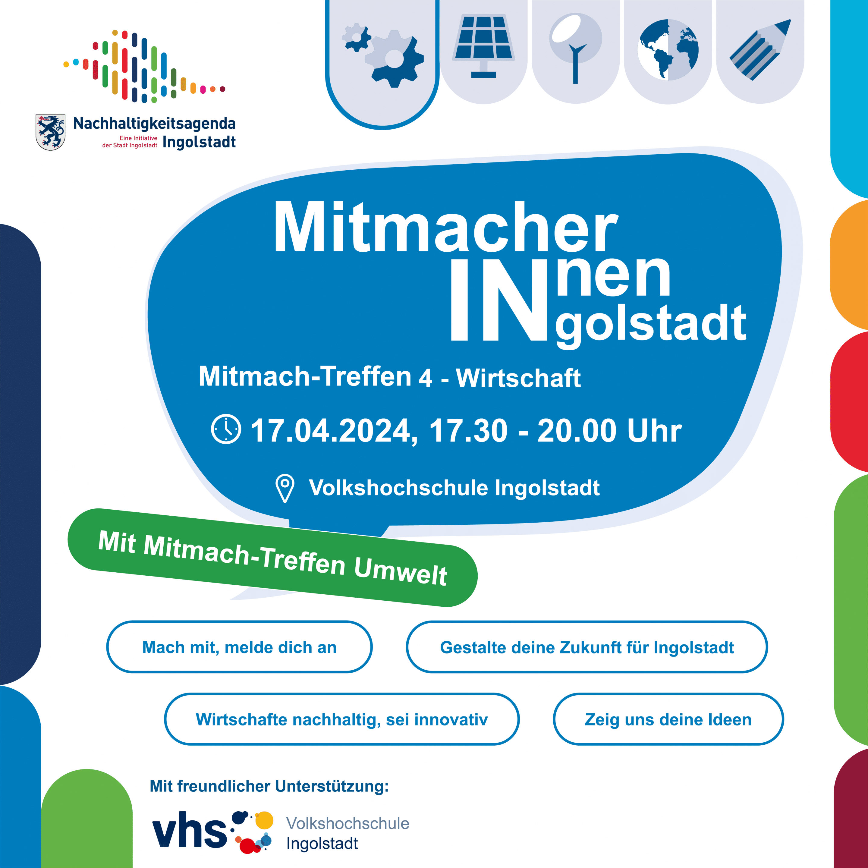Titel Mitmach-Treffen 4 Handlungsfeld Wirtschaft am 17.04.2024, Abbildung: Stadt Ingolstadt